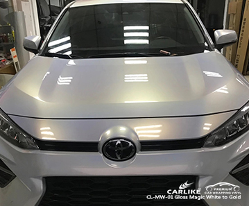 TOYOTA Saxony Almanya için CL-MW-01 parlak sihirli beyazdan altına araba sarma parlaklığı