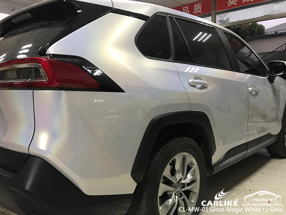 CL-MW-01 gloss magic white to gold car wrap gloss for TOYOTA Saxony Germany