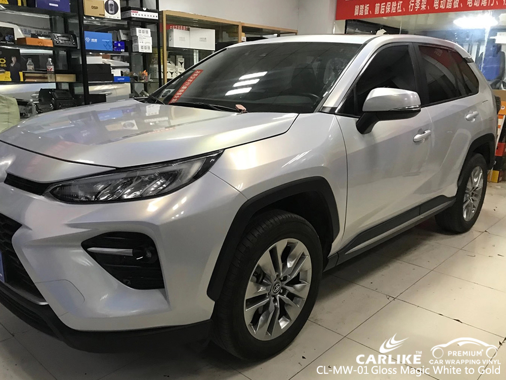 CL-MW-01 gloss magic white to gold car wrap gloss for TOYOTA Saxony Germany