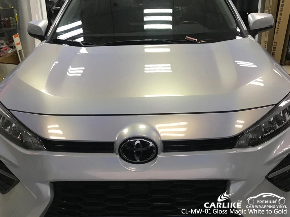 CL-MW-01 gloss magic white to gold car wrap gloss for TOYOTA Saxony Germany