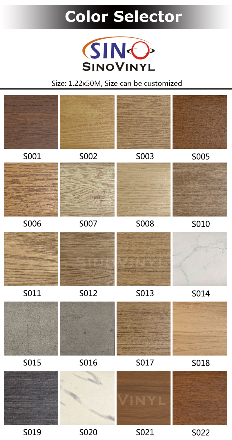 PVC Wood Grain Texture Decoration Self Adhesive Vinyl Film