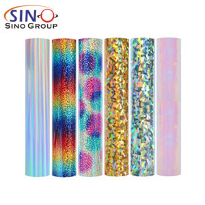 Têxtil de vinil holográfico com transferência de calor de arco-íris