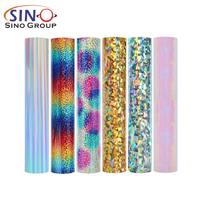 Rainbow Reflective Holographic Heat Transfer Vinyl Roll Iron On Laser HTV  Vinyl for Garment Easy to Cut & Weed DIY DR11