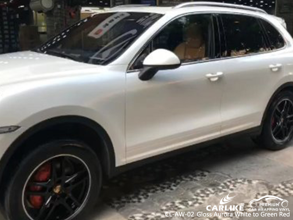 CL-AW-02 gloss aurora white to green red vehicle wrapping for AUDI Lagos Nigeria