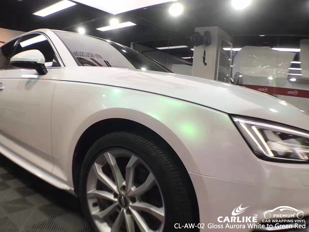 CL-AW-02 gloss aurora white to green red vehicle wrapping for AUDI Lagos Nigeria
