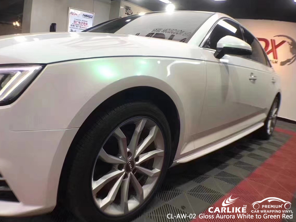 CL-AW-02 gloss aurora white to green red vehicle wrapping for AUDI Lagos Nigeria