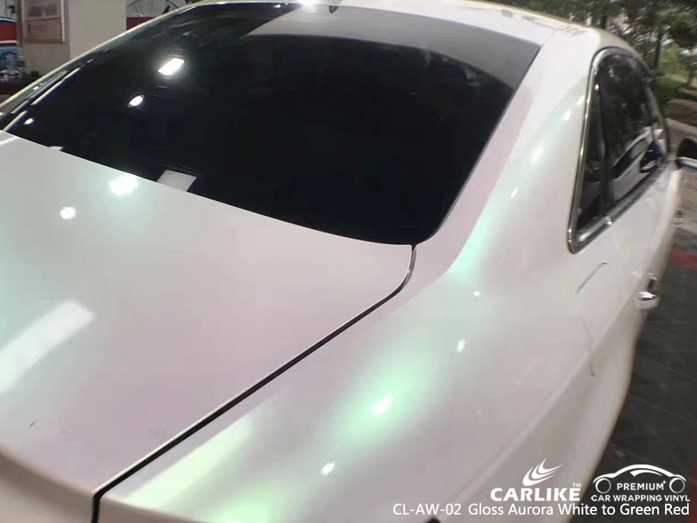 CL-AW-02 gloss aurora white to green red vehicle wrapping for AUDI Lagos Nigeria