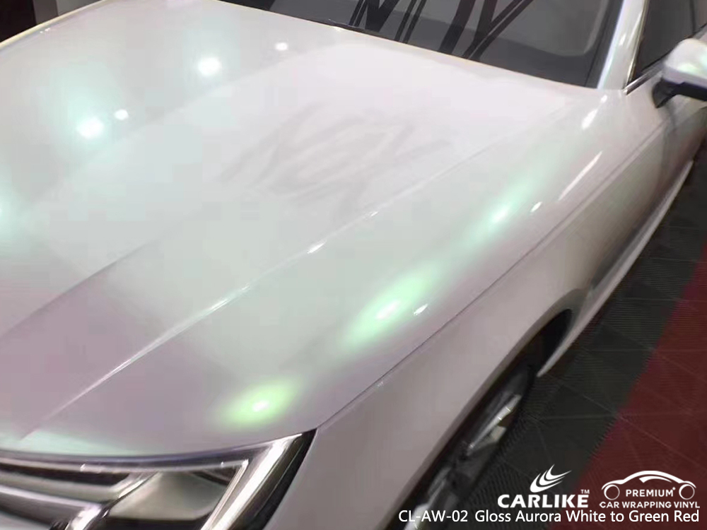 CL-AW-02 gloss aurora white to green red vehicle wrapping for AUDI Lagos Nigeria