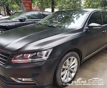 VOLKSWAGEN Khanty Mansi Rusya için CL-EM-01 elektro metalik saten siyah araç kaplama