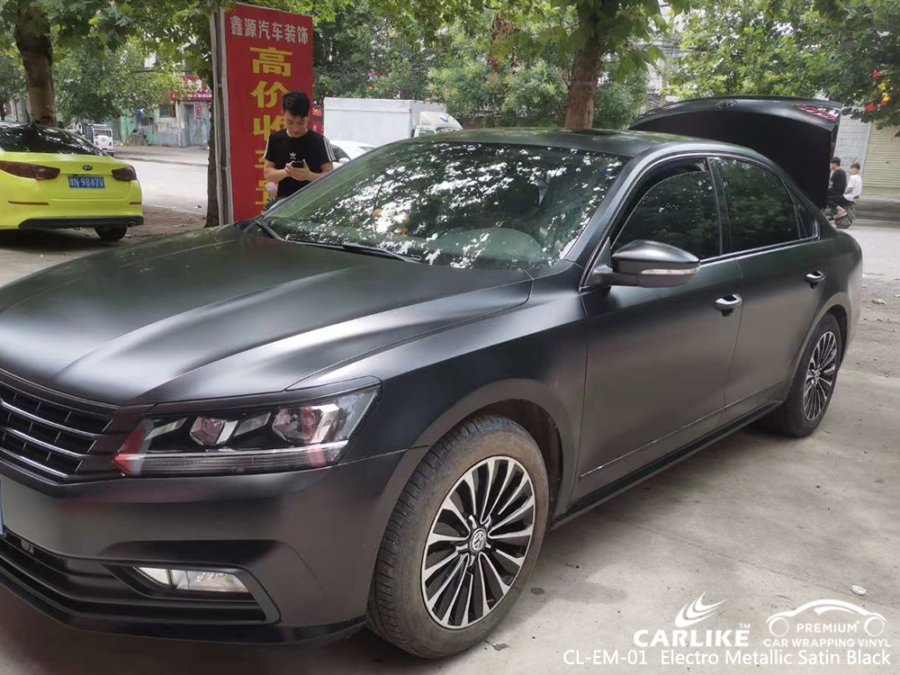 CL-EM-01 electro metallic satin black vehicle wrapping for VOLKSWAGEN Khanty Mansi Russia