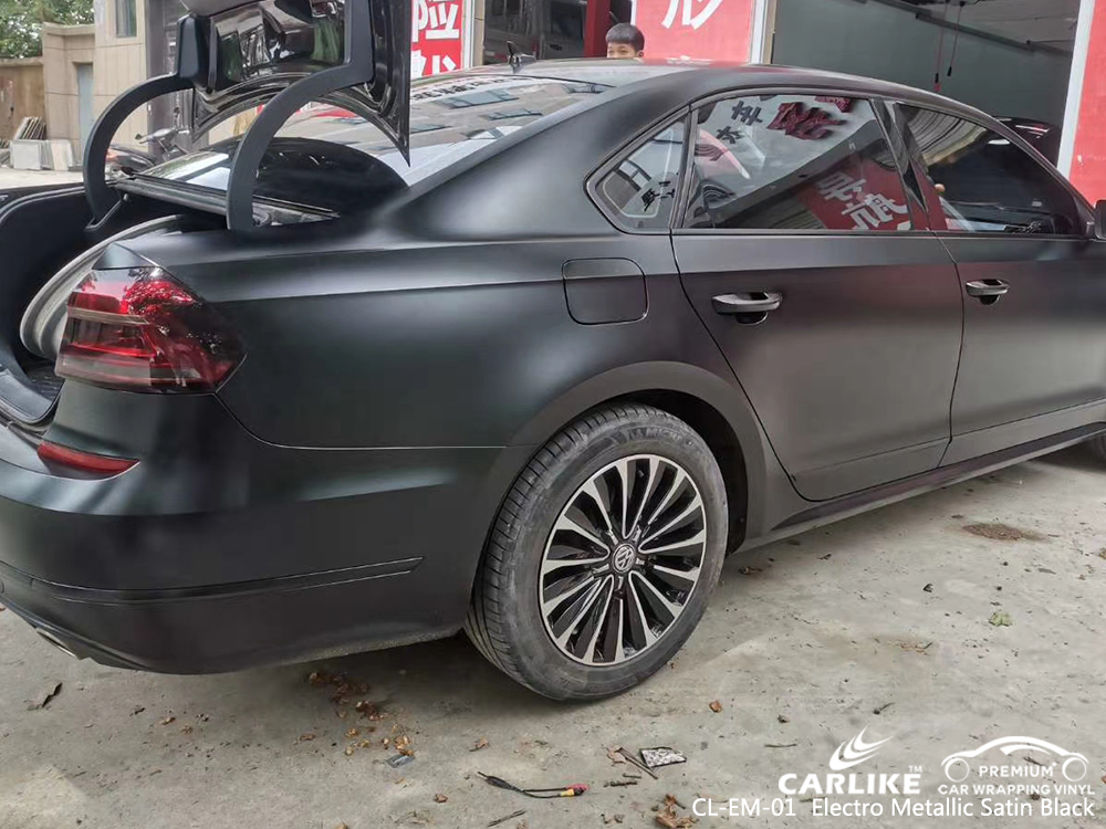 CL-EM-01 electro metallic satin black vehicle wrapping for VOLKSWAGEN Khanty Mansi Russia