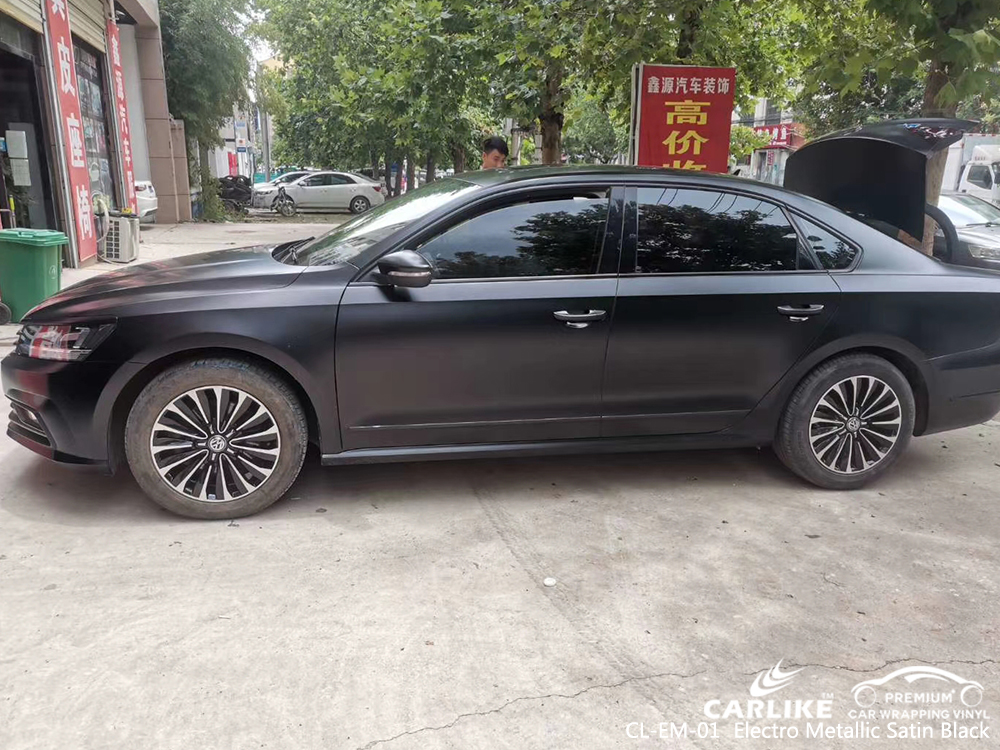 CL-EM-01 electro metallic satin black vehicle wrapping for VOLKSWAGEN Khanty Mansi Russia