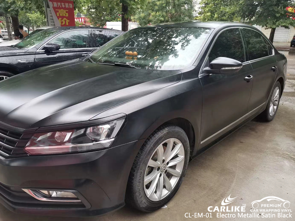 CL-EM-01 electro metallic satin black vehicle wrapping for VOLKSWAGEN Khanty Mansi Russia