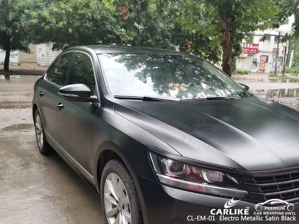CL-EM-01 electro metallic satin black vehicle wrapping for VOLKSWAGEN Khanty Mansi Russia