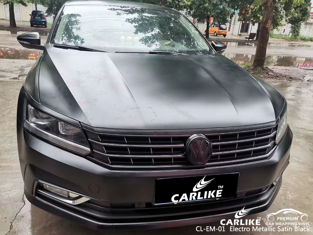 CL-EM-01 electro metallic satin black vehicle wrapping for VOLKSWAGEN Khanty Mansi Russia