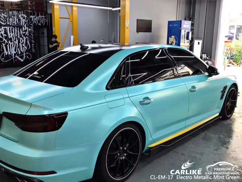 CL-EM-17 electro metallic mint green car wrapping for AUDI Mari Russia