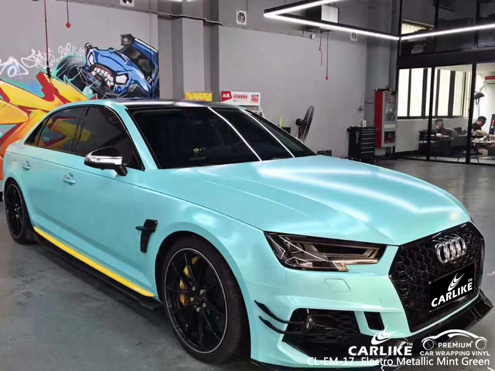CL-EM-17 electro metallic mint green car wrapping for AUDI Mari Russia