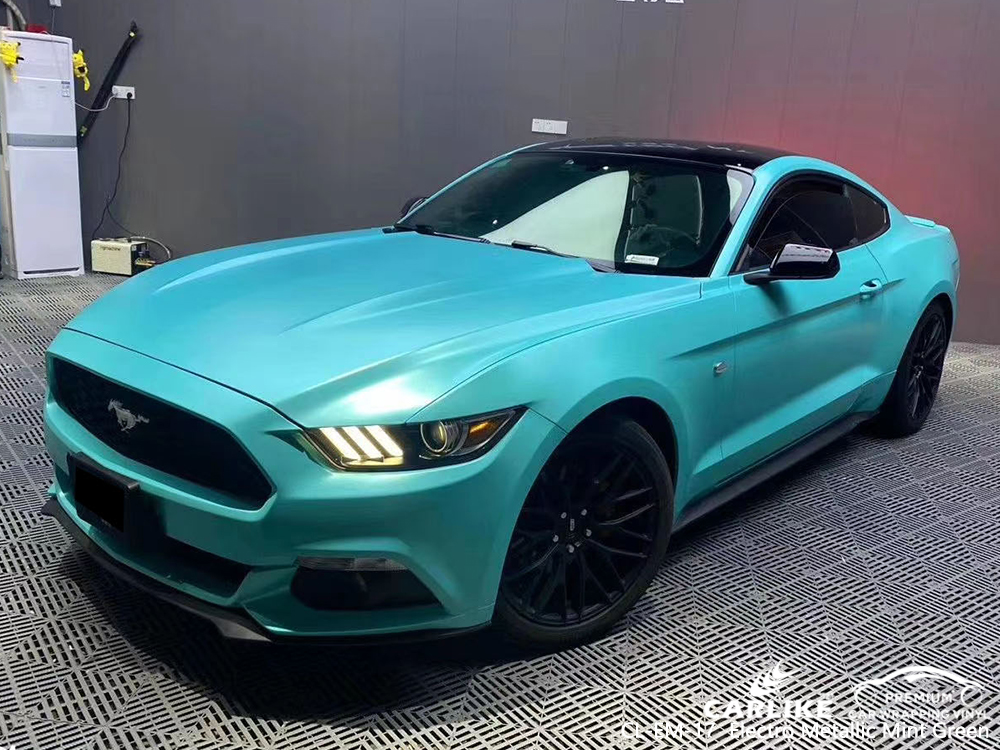 CL-EM-17 electro metallic mint green vinyl material suppliers for FORD MUSTANG Scotland United Kingdom