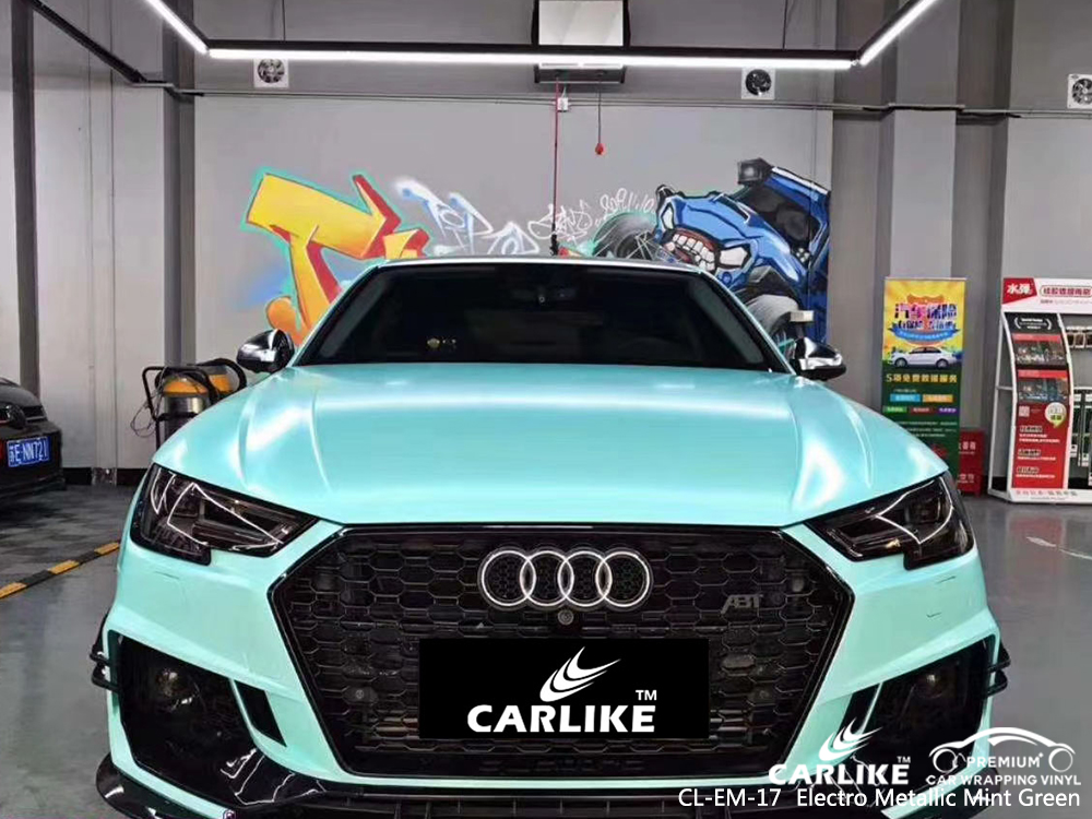 CL-EM-17 electro metallic mint green car wrapping for AUDI Mari Russia