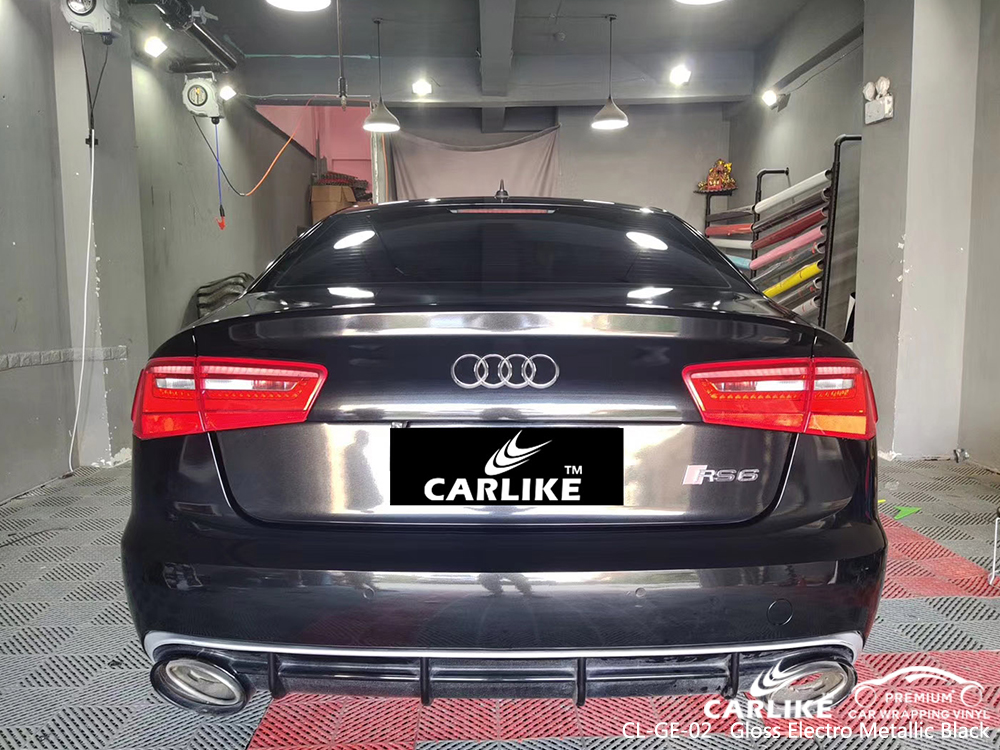 CL-GE-02 gloss electro metallic black carbon fibre vinyl wrap for bikes for AUDI Oyo Nigeria