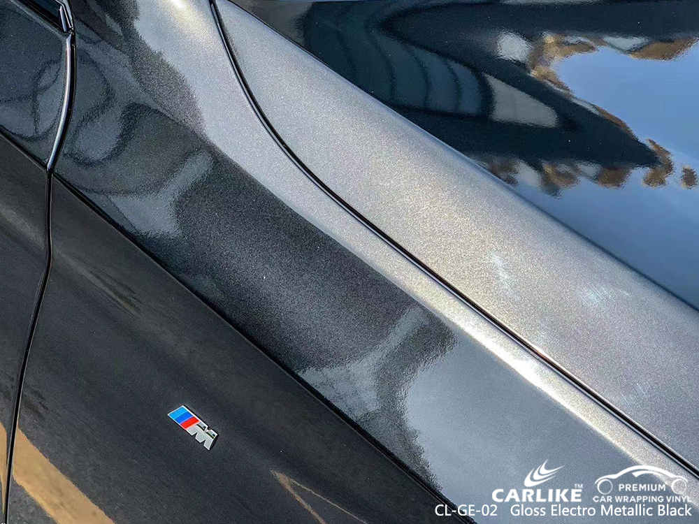 CL-GE-02 gloss electro metallic black body wrap car supplier for BMW Primorsky Krai Russia