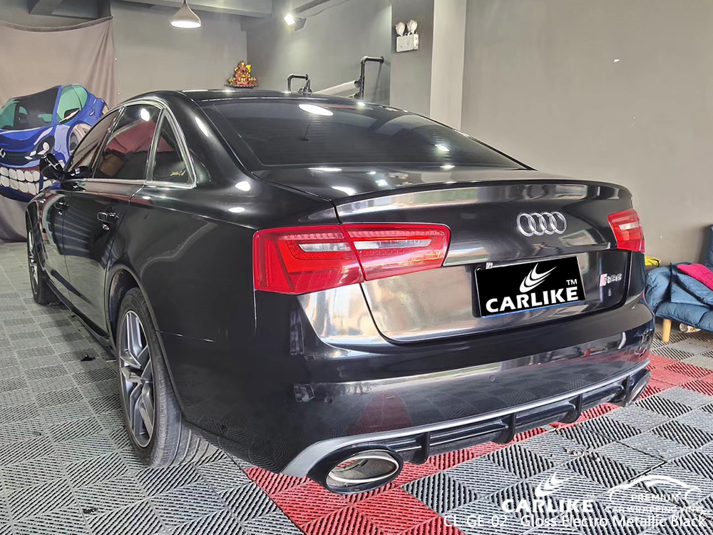 CL-GE-02 gloss electro metallic black carbon fibre vinyl wrap for bikes for AUDI Oyo Nigeria