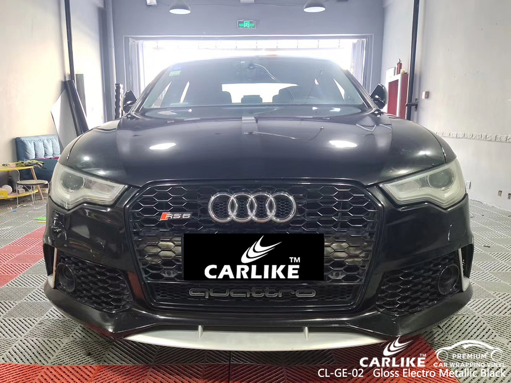 CL-GE-02 gloss electro metallic black carbon fibre vinyl wrap for bikes for AUDI Oyo Nigeria