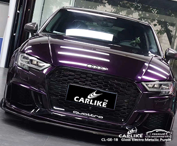 CL-GE-18 papier autocollant vinyle violet électro métallique brillant pour AUDI Sao Paulo Brésil