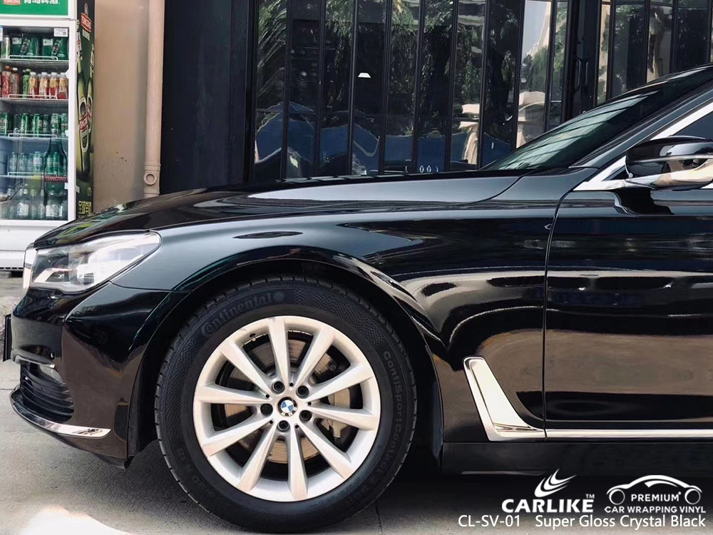 CL-SV-01 super gloss crystal black car wrapping foil for BMW Parana Brazil