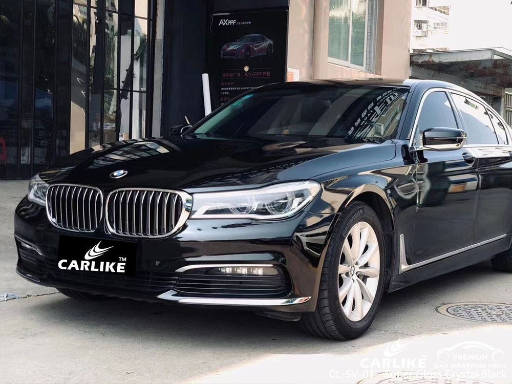 CL-SV-01 super gloss crystal black car wrapping foil for BMW Parana Brazil