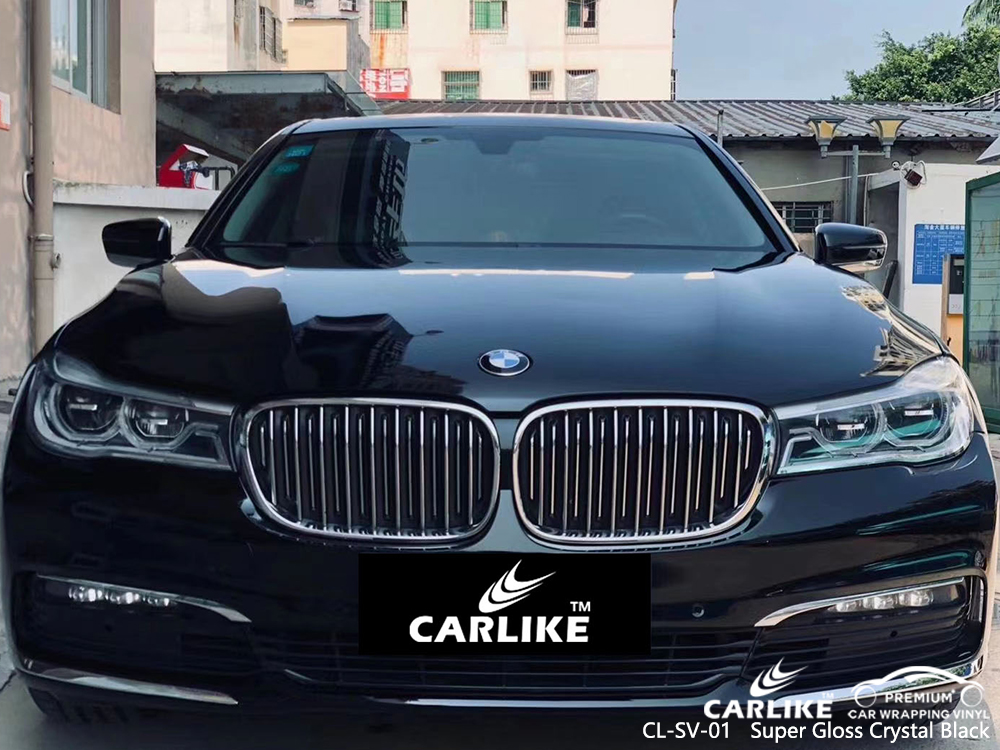 CL-SV-01 super gloss crystal black car wrapping foil for BMW Parana Brazil