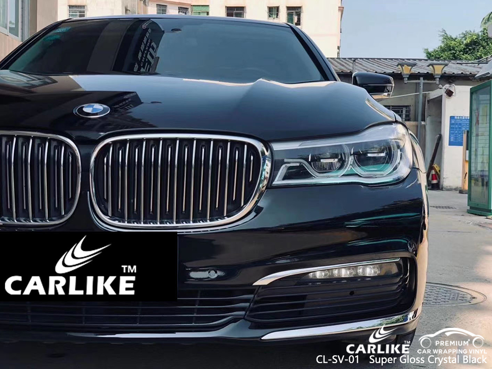 CL-SV-01 super gloss crystal black car wrapping foil for BMW Parana Brazil