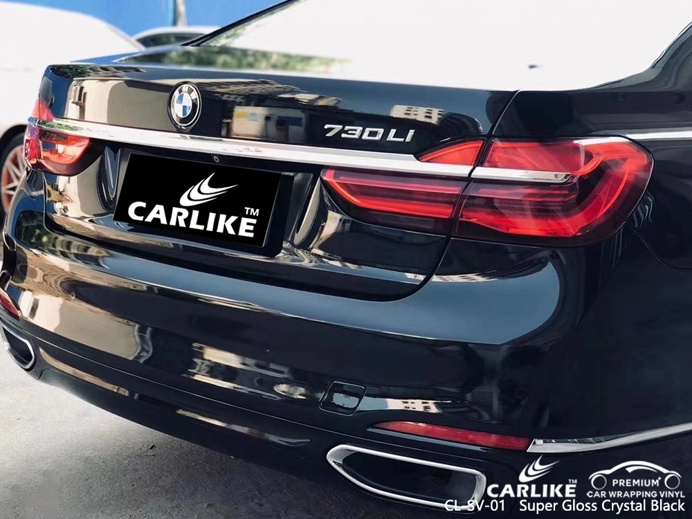 CL-SV-01 super gloss crystal black car wrapping foil for BMW Parana Brazil