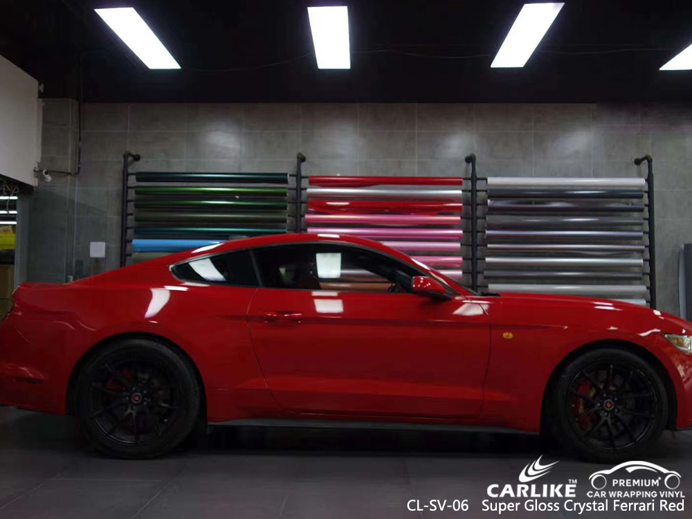 CL-SV-06 super gloss crystal ferrari red vinyl material suppliers for JAGUAR Minas Gerais Brazil