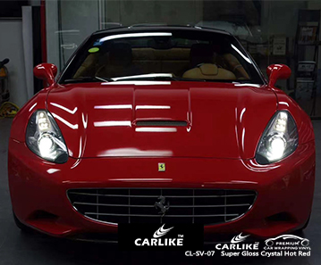 FERRARI Rio Grande do Sul Brezilya için CL-SV-07 süper parlak kristal sıcak kırmızı vinil şal