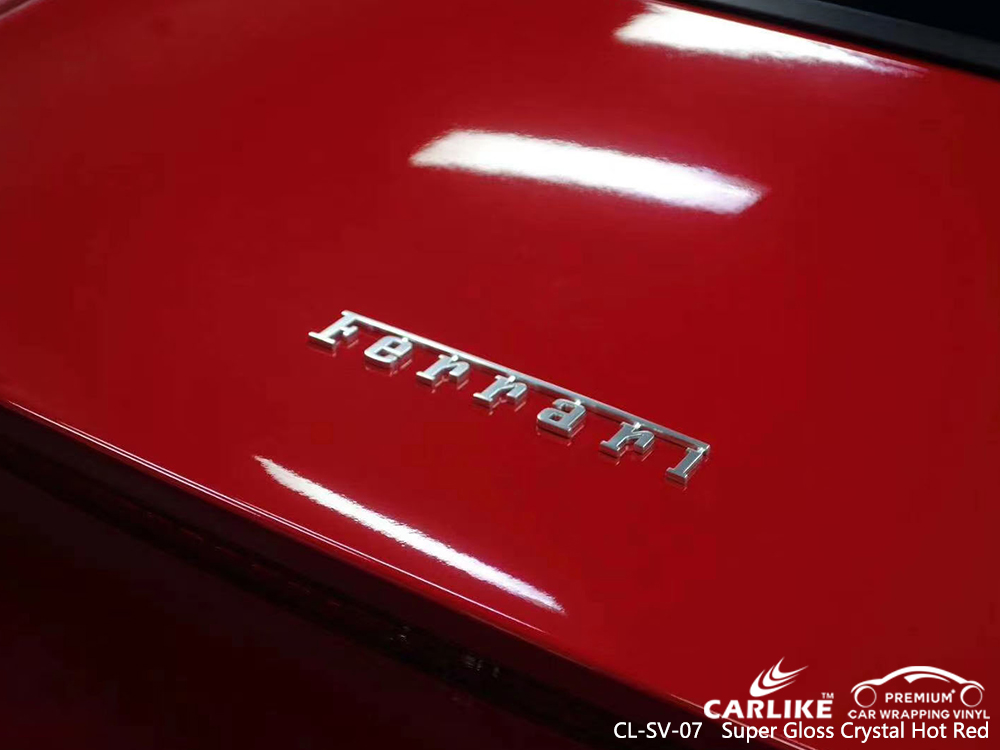 CL-SV-07 super gloss crystal hot red vinyl wrap for FERRARI Rio Grande do Sul Brazil