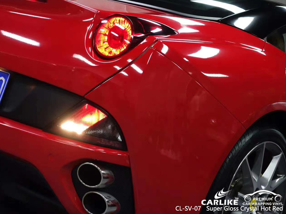 CL-SV-07 super gloss crystal hot red vinyl wrap for FERRARI Rio Grande do Sul Brazil