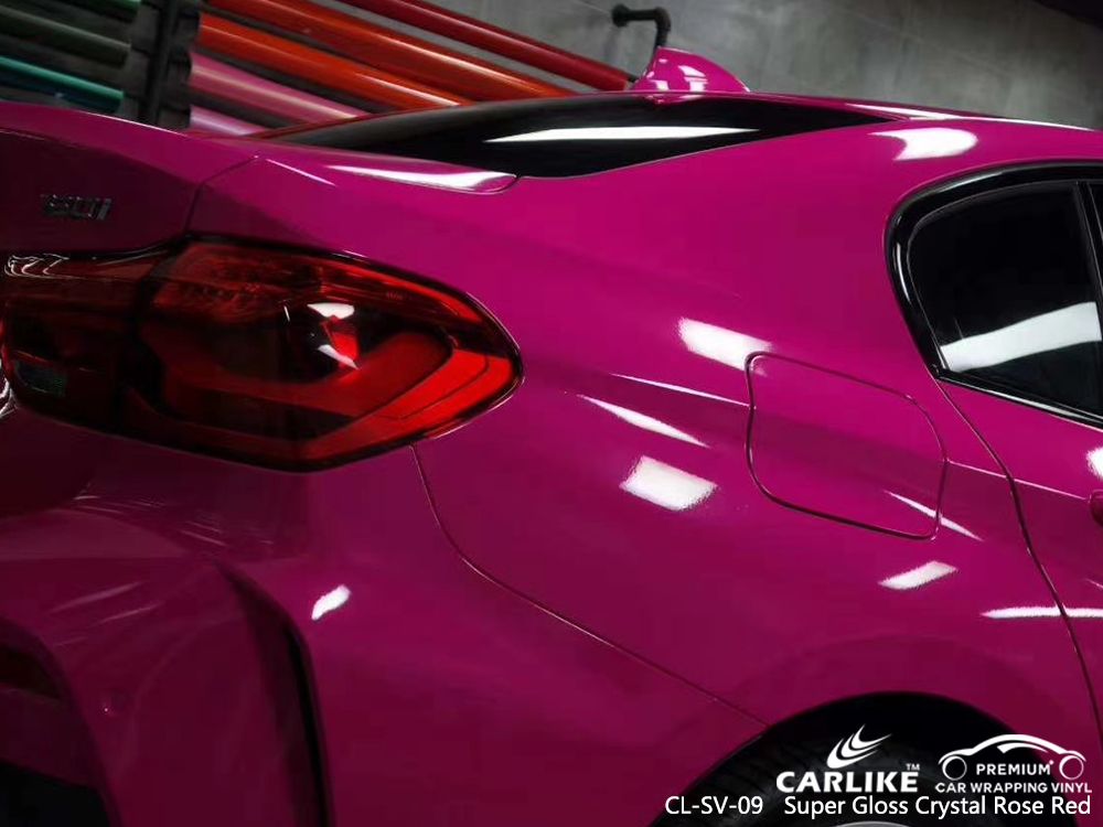 CL-SV-09 super gloss crystal rose red car wrapping for BMW Pernambuco Brazil