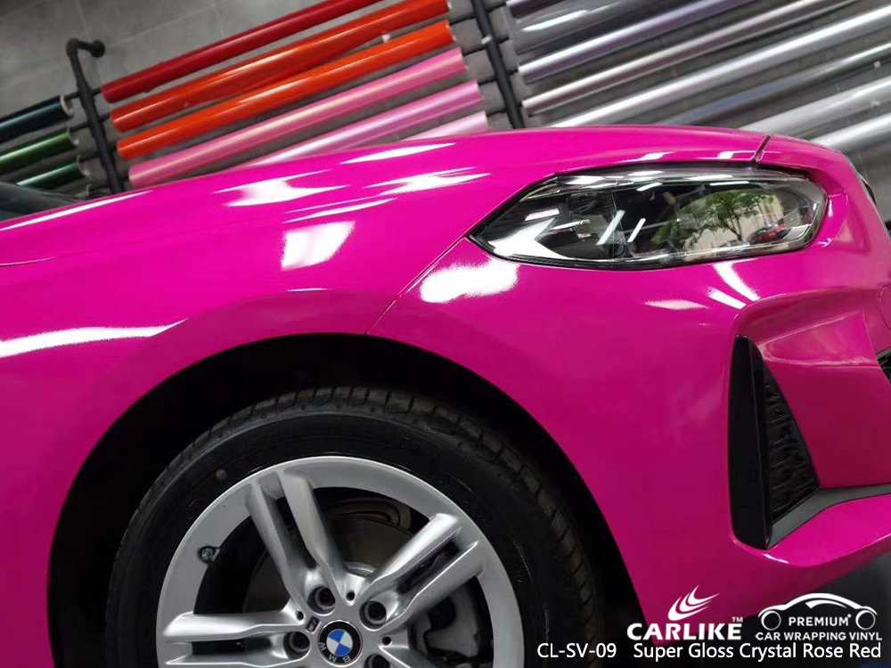CL-SV-09 super gloss crystal rose red car wrapping for BMW Pernambuco Brazil