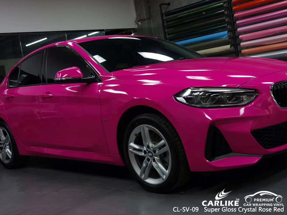 CL-SV-09 super gloss crystal rose red car wrapping for BMW Pernambuco Brazil