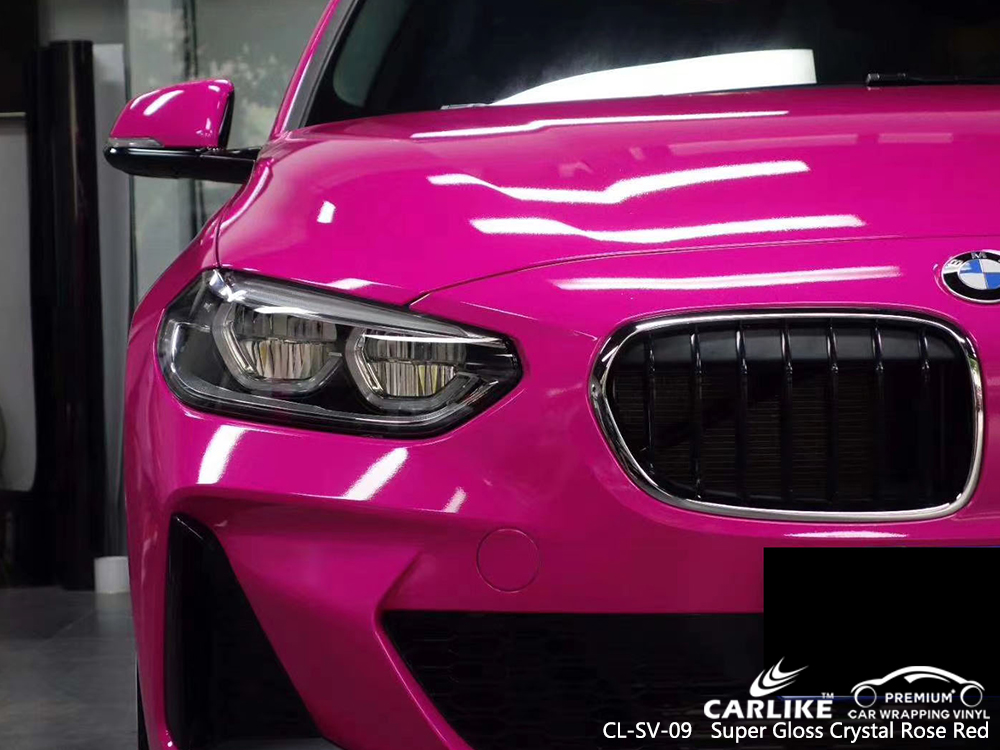 CL-SV-09 super gloss crystal rose red car wrapping for BMW Pernambuco Brazil