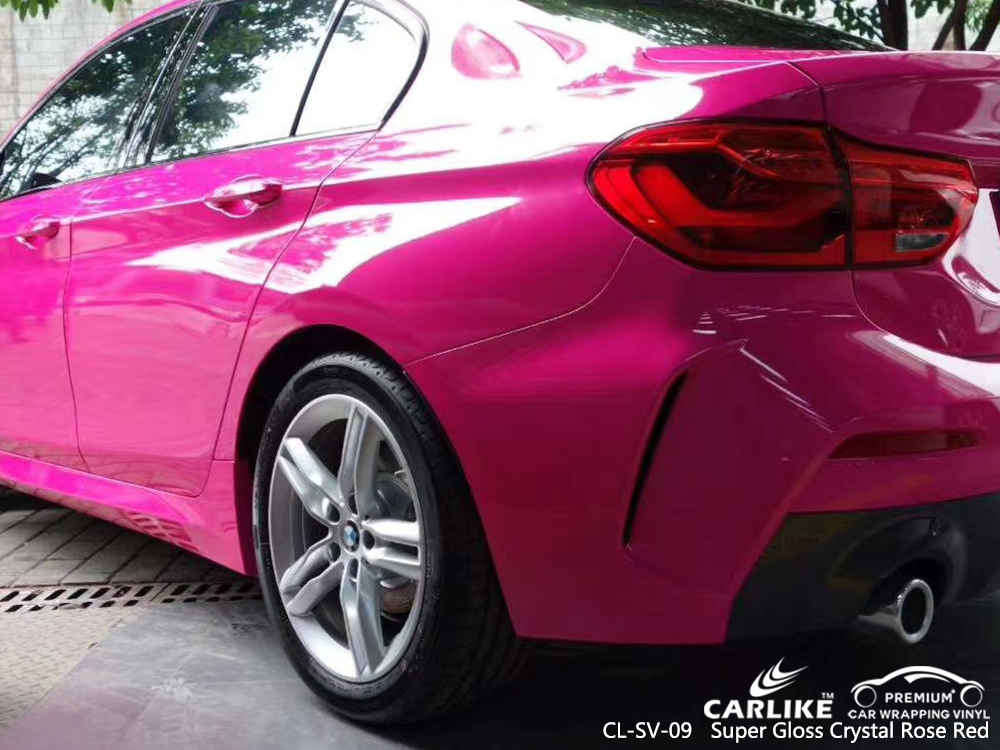 CL-SV-09 super gloss crystal rose red car wrapping for BMW Pernambuco Brazil