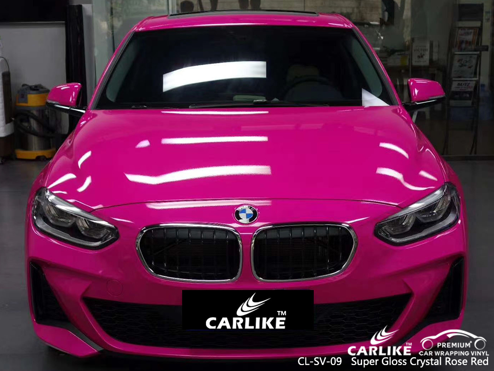 CL-SV-09 super gloss crystal rose red car wrapping for BMW Pernambuco Brazil