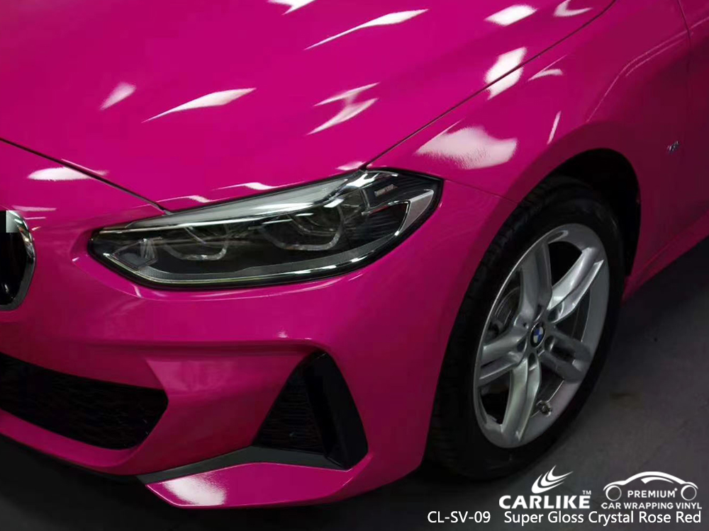 CL-SV-09 super gloss crystal rose red car wrapping for BMW Pernambuco Brazil