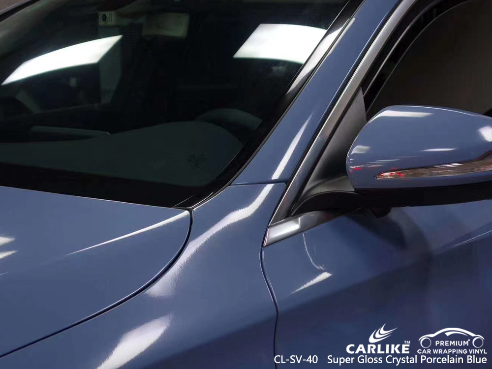 CL-SV-40 super gloss crystal porcelain blue vinyl wrap my car for MERCEDES-BENZ Rio de Janeiro Brazil