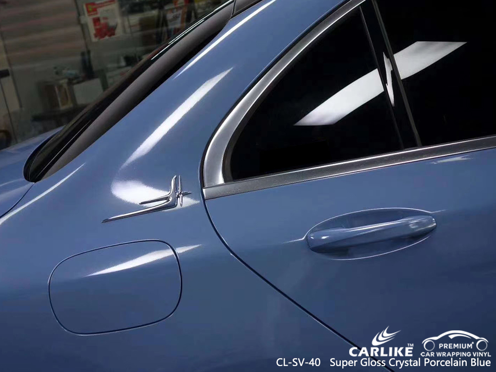 CL-SV-40 super gloss crystal porcelain blue vinyl wrap my car for MERCEDES-BENZ Rio de Janeiro Brazil