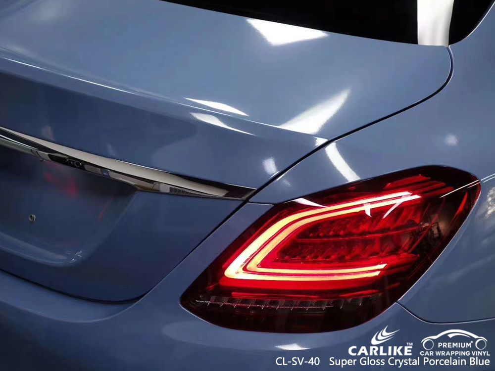 CL-SV-40 super gloss crystal porcelain blue vinyl wrap my car for MERCEDES-BENZ Rio de Janeiro Brazil