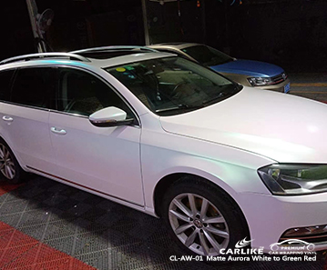 VOLKSWAGEN için CL-AW-01 mat aurora beyazdan yeşile kırmızı oto tekne vinil filmleri