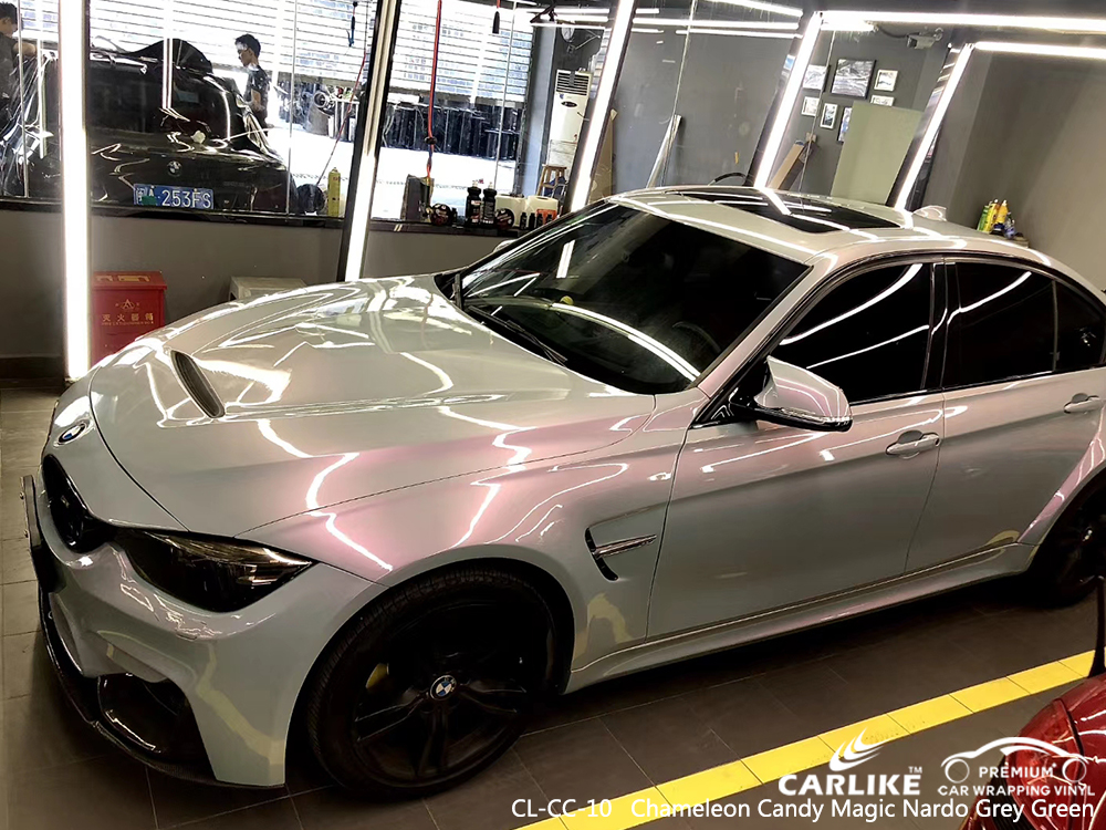 CL-CC-10 chameleon candy magic nardo grey green vinyl wrap gloss for BMW Ohio United States