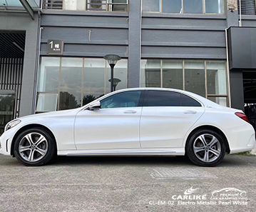 Película de envoltura de coche blanco perla electro metálico CL-EM-02 para MERCEDES-BENZ